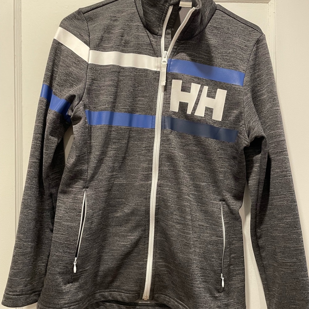 Helly Hansen Gray Half Zip with Navy Blue and Cream Accents
